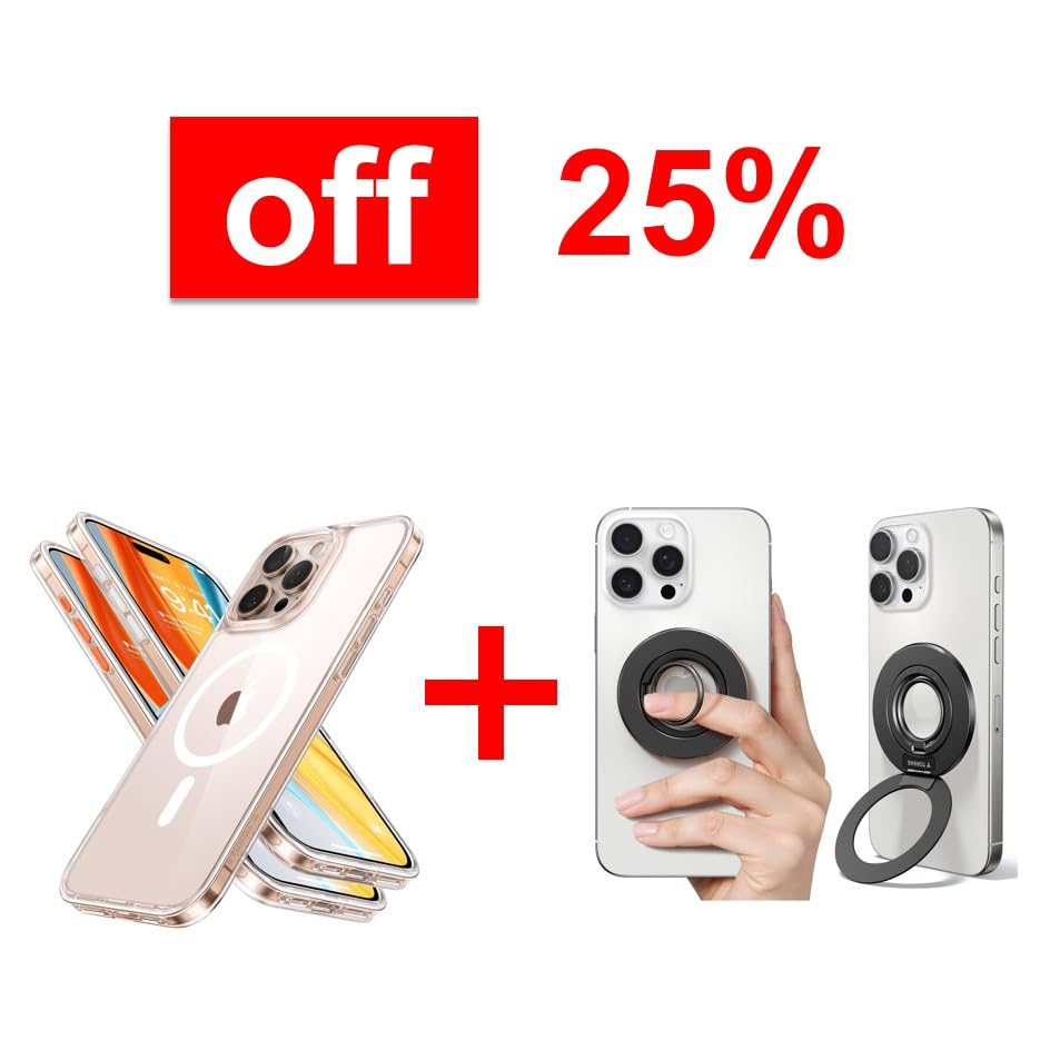 TORRAS Magnetic Phone Grip Ring Holder Kickstand & Case Magnetic