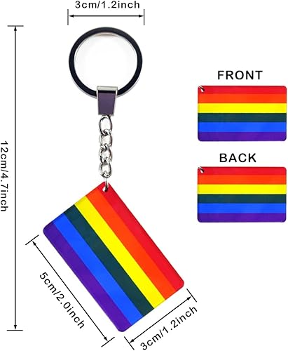 Miniatura 2 de QQSD Llavero LGBT con bandera del orgullo gay arcoíris, paquete de 2, Arco iris