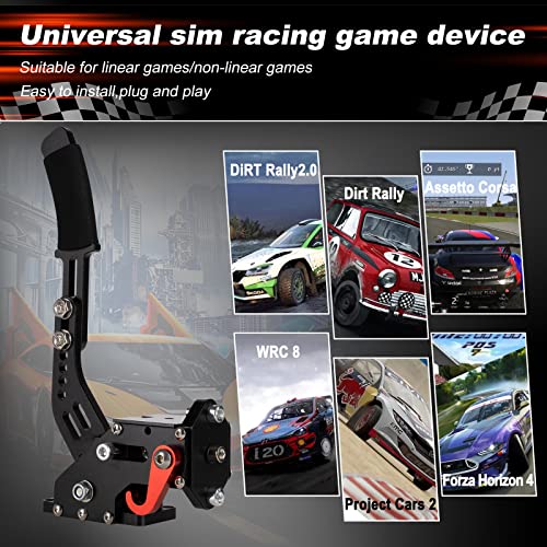 Image of XSLOER USB Handbrake 14 Bit Linear Car Racing SIM Professional Drift PC Handbrake for Win Compatible with Logitech G20 G27 G29 G290 Universal Drift Rally Racing Games Purple 1PC