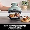 Ninja CRISPi Portable Air Fryer, 3.8L, 4-in-1: Air Fry, Roast, Keep Warm, Recrisp, Space Saving Compact Design, 2x Removable Glass Containers & Lids, 1700W, Sage FN101UKSG