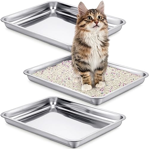 Arenero metálico para gatos 3 piezas pequeño miniatura 1