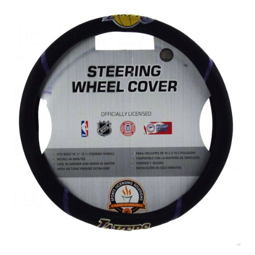 Fanmats 14795 Los Angeles Lakers Embroidered Steering Wheel Cover #TOP11