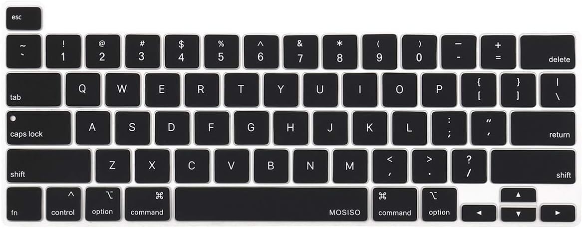 Tobo Keyboard Cover Compatible with MaBook Pro 13 inch M2 2023, 2022, 2021 2020 M1 A2338 A2289 A2251&Compatible with MaBook Pro 16 2020 2019 A2141 Touch ID,Protective Silicone Skin, Black-image-42