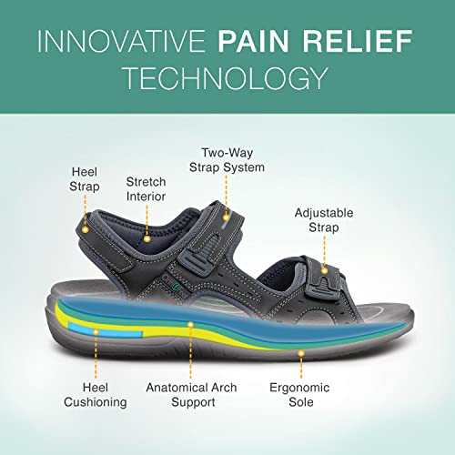 Orthofeet Men's Gemini Sandal, Black, 10.5 X-Wide3