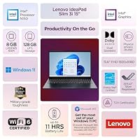 Lenovo IdeaPad Slim 3 15.6" FHD Business Laptop, Intel N150 CPU, 8GB DDR5 RAM, 128GB SSD, Windows 11 with Microsoft 365, Portable Computer for Everyday Use, Abyss Blue — image 2