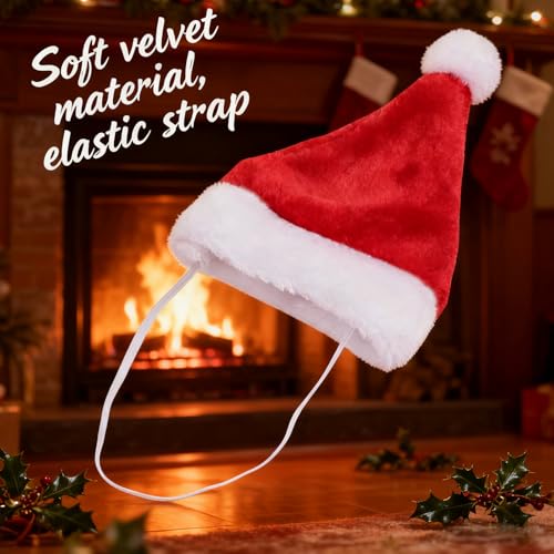 Sombrero de Santa para perros y gatos navideño miniatura 6