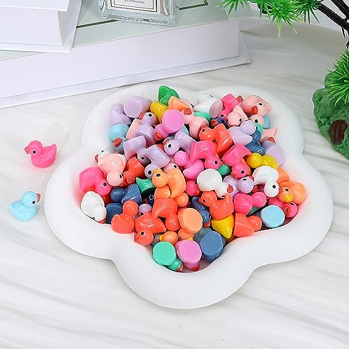 image for GADIEDIE130Pcs Multicolor Mini Resin Ducks,Miniature Duck Figures Land