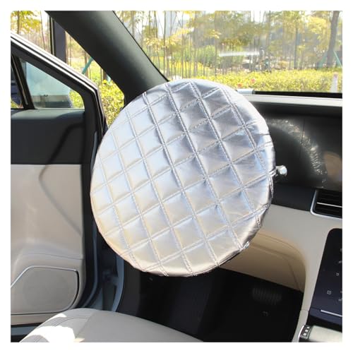 Car Steering Wheel Cover Sun Shade,Car Wheel Cover with Aluminum Film and Cotton Lining for Steeringwheel Sun Protection,Universal Maximum 15.75