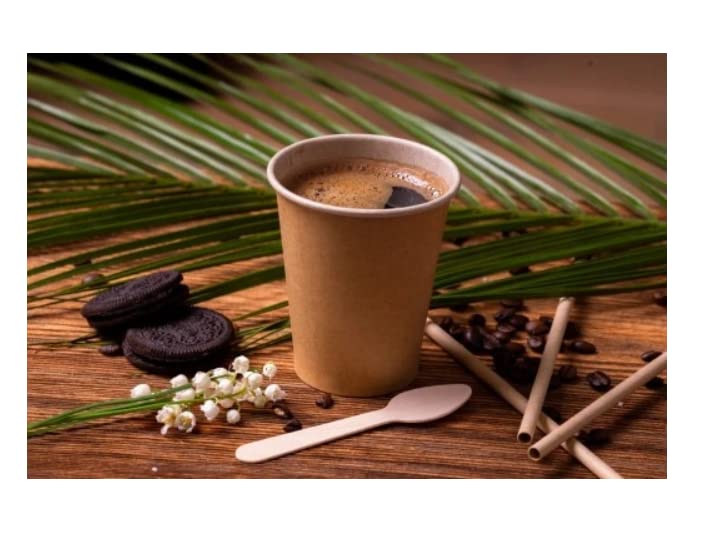 Gobelets Jetables Gobelets En Carton Blanc 240ml - Lot De 100 Avec Couvercles - Résistants Et Neutres En Goût - Parfaits Pour Café, Thé, Fêtes Gobelets Carton