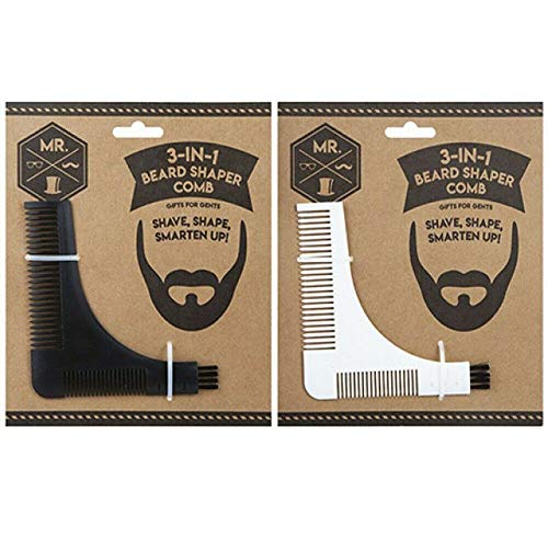 3 in 1 Bartpflege Set - 3 in 1 Beard Shaper Set (Kamm, Bürste, Schablone) (Schwarz) Cover