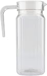 Acrylic Plastic Pitcher 800ML Transparent Juice Jug Break Resistant with Lid Handle for Storing Water Milk Tea Lemonade for Home Office Picnic Outdoor Use