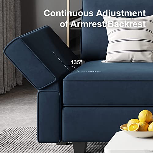 Belffin Modular Sectional Sofa U Shaped Velvet Couch With Reversible Chaise Modular Oversized Couch Sectional Sofa With Ottoman Blue #TOP6