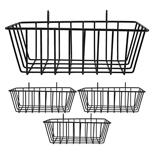 PRATYAHARA 4PCS Shelf Design Metal Grille, Grid Photo Wall Used for Lattice Photo Wall Wire Basket