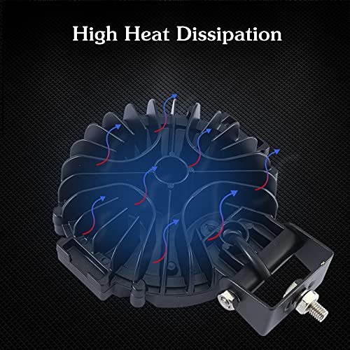 Turbo Sii Led Pod Lights 7 Inch Black Round 51W Waterproof Spot Beam Led Work Lights Off Road Lights Front Bumper/Roof Driving Headlight For Jeep Trucks Polaris Utv Atv Suv Boat,2Pack #TOP2