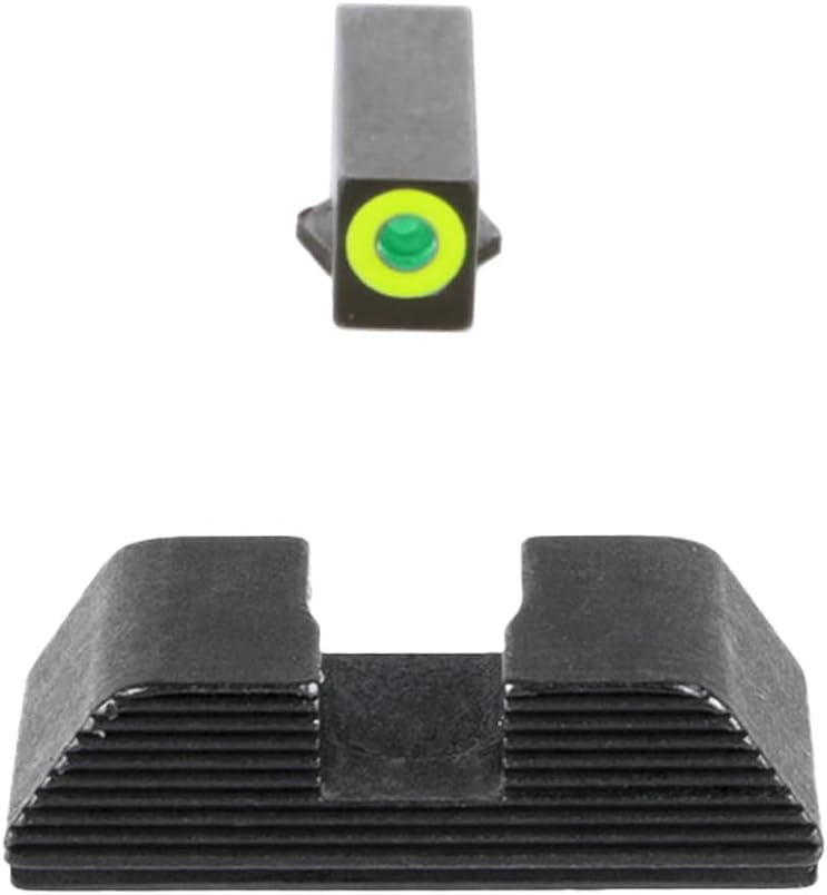 AMERIGLO Protector Tritium Green Front/Rear Square Notch Sight Set Compatible with Glock Gen Gen 1-4 10mm/.45/.357