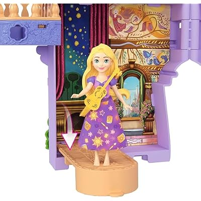 Mattel Disney Princess Toys, Rapunzel Storytime Stackers Doll House Tower with Rapunzel Small Doll, 1 Pascal Figure & 7 Accessories, Inspired by Movie