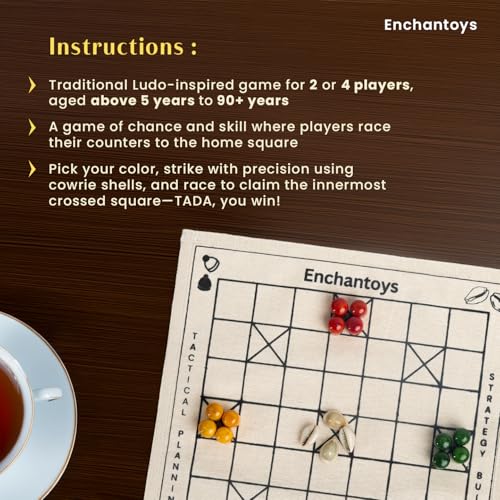Image of Ashta Chamma Game | Chowka Bara Cotton Fabric Board Game | Katta Mane, Taayam, Kaangi Chaala, Kaana Dua, Traditional Indian Ludo | Travel-Friendly Game | Suitable for Children 4+ Years