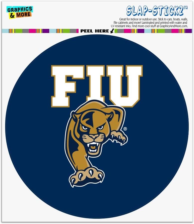 Florida International University Primary Logo Automotive Car Window Locker Circle Bumper Sticker