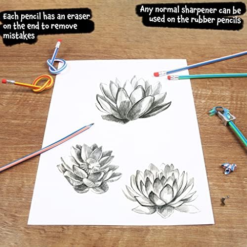 abeec 24 Bendy Pencils  Pack Includes 24 Assorted Bendy Colouring Pencils in 4 Assorted - Party Bags Fillers For Kids Age 3+