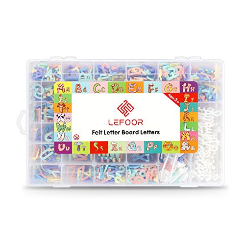 LEFOOR Letter Board Letters Only,850 PRE-Cut Characters (3/4 Inch,in 5 Colors) with Sorting Tray,Felt Letter Board Letters (Choice C)