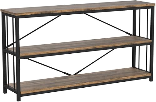 Miniatura 31 de LVB Mesa consola negra, mesa de entrada moderna para pasillo sala de estar, mesa de sofá industrial detrás del sofá, mesa de entrada de metal de