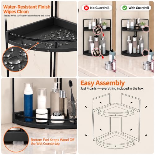 Image of Dorhors Corner Bathroom Counter Organizer,Vanity Countertop Storage Shelf