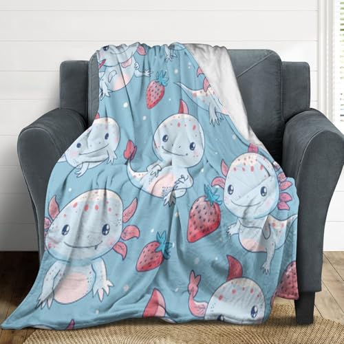 Couverture axolotl plaid moelleux idée cadeau original anniversaire