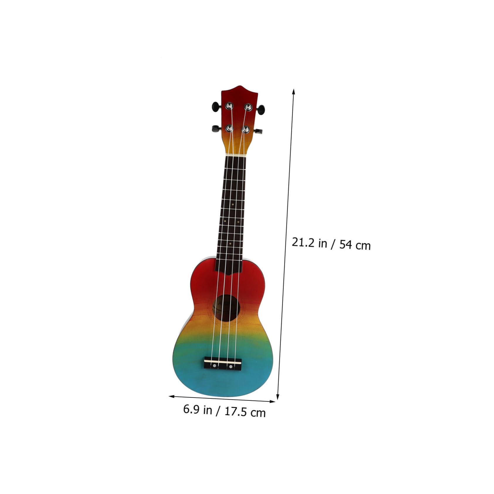 VICASKY 21-Zoll Ukulele Lernset für Kinder mit Rucksack Handgemaltem Regenbogen Design und Tasche Synthetic Material 1 Satz