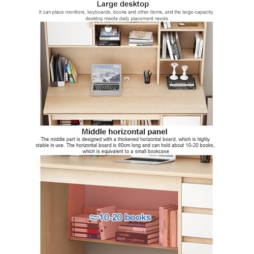 Bureau d'ordinateur en bois robuste design scandinave jaune