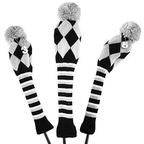 Funda para golf Pom Pom 3 piezas set conductor madera gris