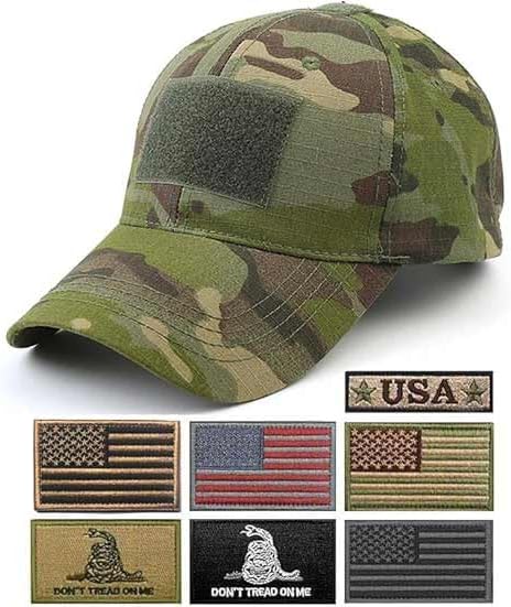 Uphily Tactical Operator Caps with Patches for Men