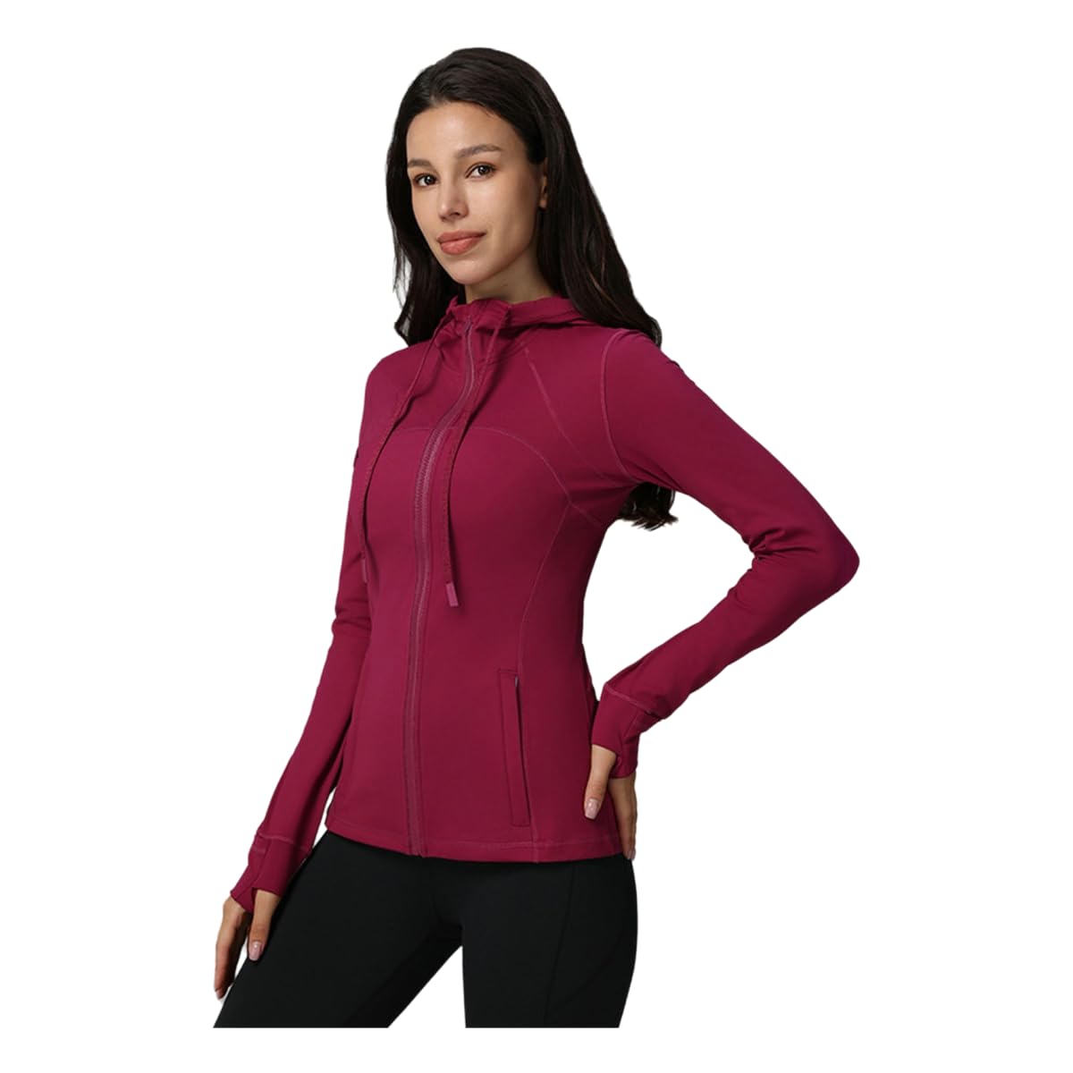 Chaqueta de yoga para mujer que estiliza la figura y protege del frío durante el entrenamiento