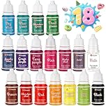 Colorant Alimentaire 18 Colorants x 10ML,Colorants Alimentaires Liquide Haute Concentré Nourriture Dye pour Décoration de Gâteaux,Fondant,Oeufs de Pâques,Pâtisserie,Glaçage,Cuisson,Slime Savon DIY