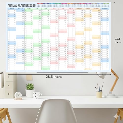 Image of 2025 Twin-Wire Binding Wall Calendar, 12x17 inches, Perfect for Planning and Organizing Home (colour plannar)