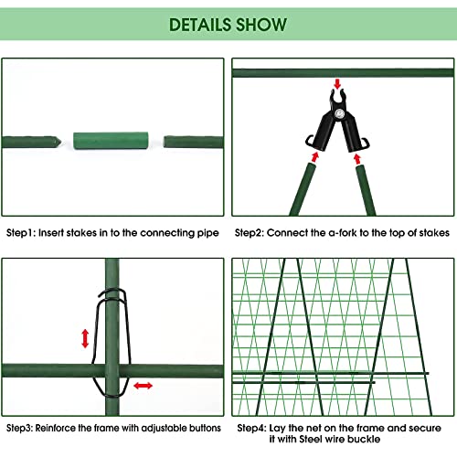 Faltbares Gurken Rankgitter, Gurken Rankhilfe, Gitternetz Kletterpflanzen Rankgitter, Rankhilfe Tomaten, Premium Ranknetz, für Kletterpflanzen im Freien, Gurken