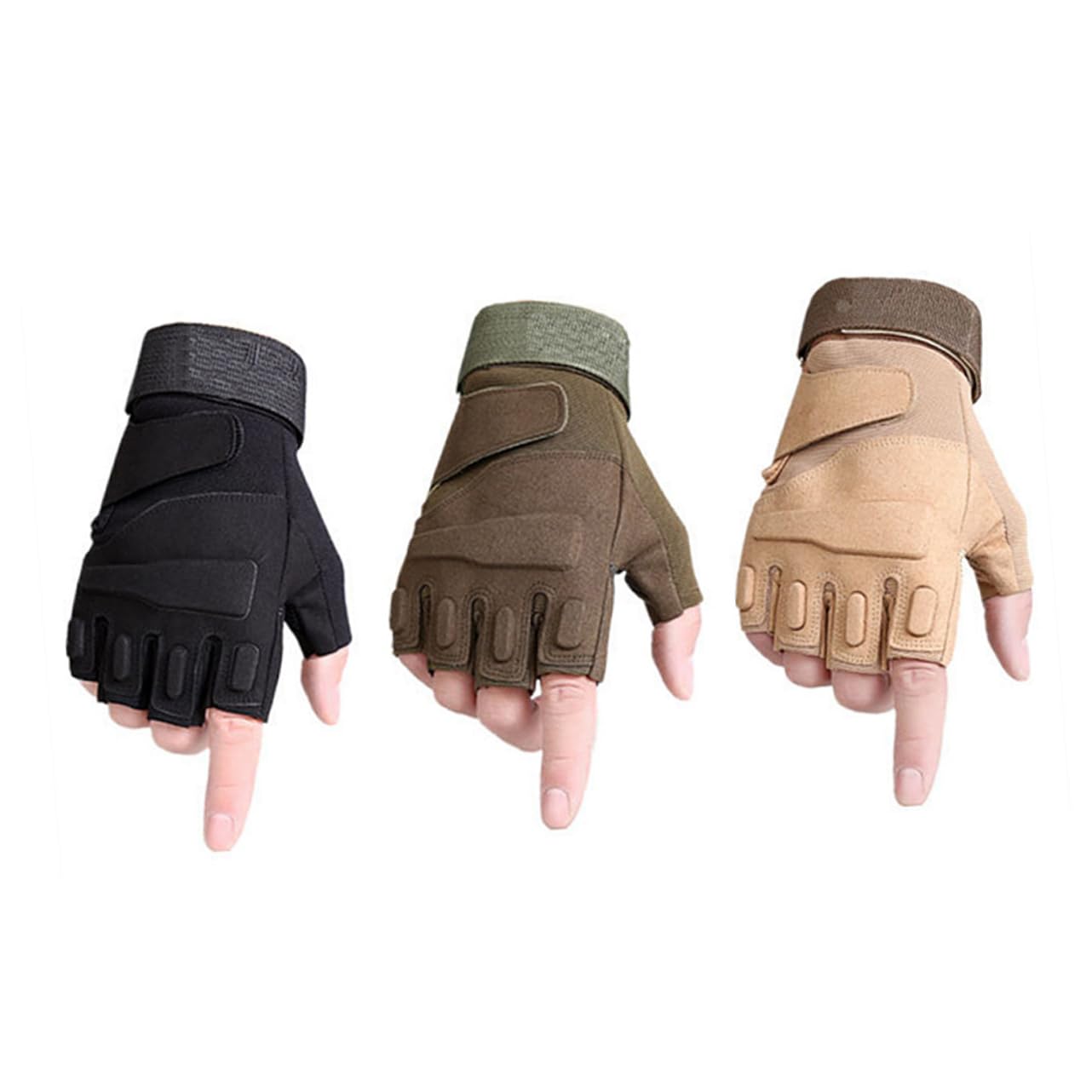 VANZACK 3stücke Half Finger Fahrradhandschuhe Atmungsaktiv Und Schockabsorbierend Für Outdoor-Sportarten Wie Radfahren Laufen Und Angeln XL Schwarz rutschfest Und Schweißabsorbierend