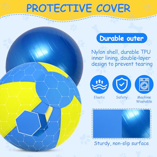 Image of 25 Inch Herding Ball for Dogs with Durable 1000D Oxford Cover - Heavy Duty Interactive Toy with Handles for Agility Training, Anti-Burst Ball for Australian Shepherds, Border Collies, Large Breeds