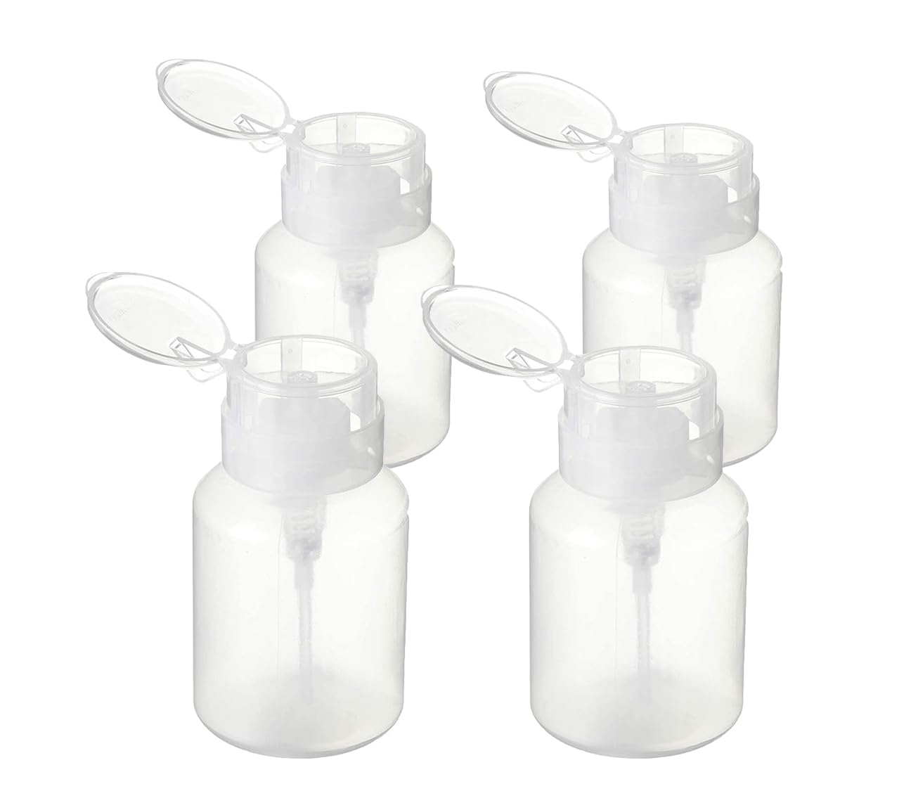 Plastic Push Down Bottle Empty Lockable Pump Dispenser Bottles Cosmetic Container with Flip Cap for Nail Polish Acetone Makeup Remover Toner Liquid- White Colour (pack of 2)-image-12