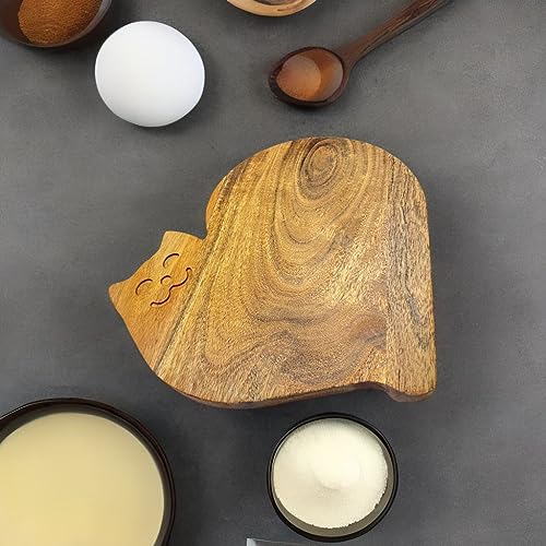 Tabla de cortar de madera con forma de gato divertida miniatura 6