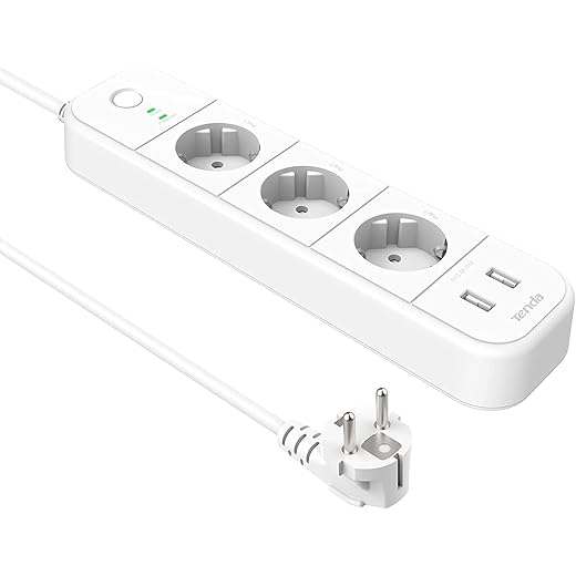 Multiprise Wi-Fi intelligente Tenda, 3 prises et 2 ports USB