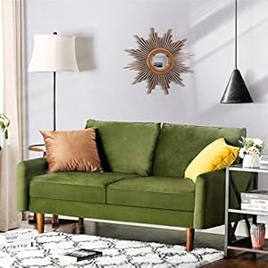Wanse 72 round arms velvet sofa couch with solid wood frame easy assembly sofas for living room guest room teenagers room and small apartment331 h x 72 w x 311 d army green  urban country home decor