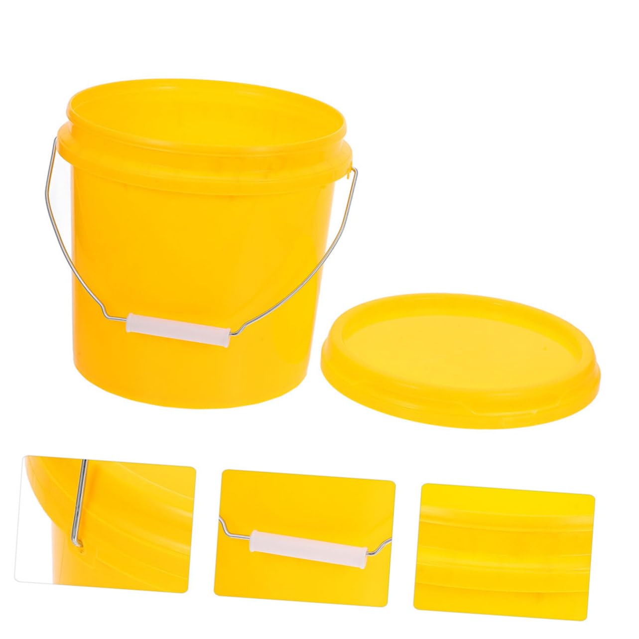 Secchio Ermetico Multifunzionale in Plastica Pp da 5l con Coperchio Antigoccia e Manico, Contenitore Rotondo Spesso per Uso Domestico e Stoccaggio Sicuro