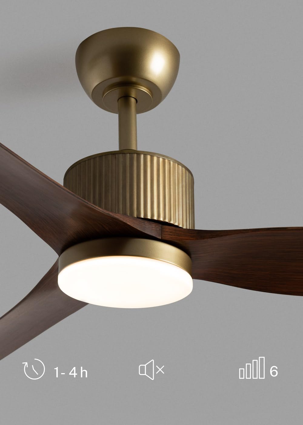 CREATE / WIND ASTORIA/Ventilador de techo con luz / 43W, Silencioso, Ø132 cm, 6 velocidades, luz LED, programable, función verano - invierno