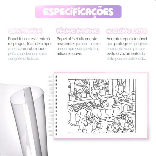 Livro Bobbie Goods De Pintura Arte Fofo Adultos Crianças Criativo (Lilás)