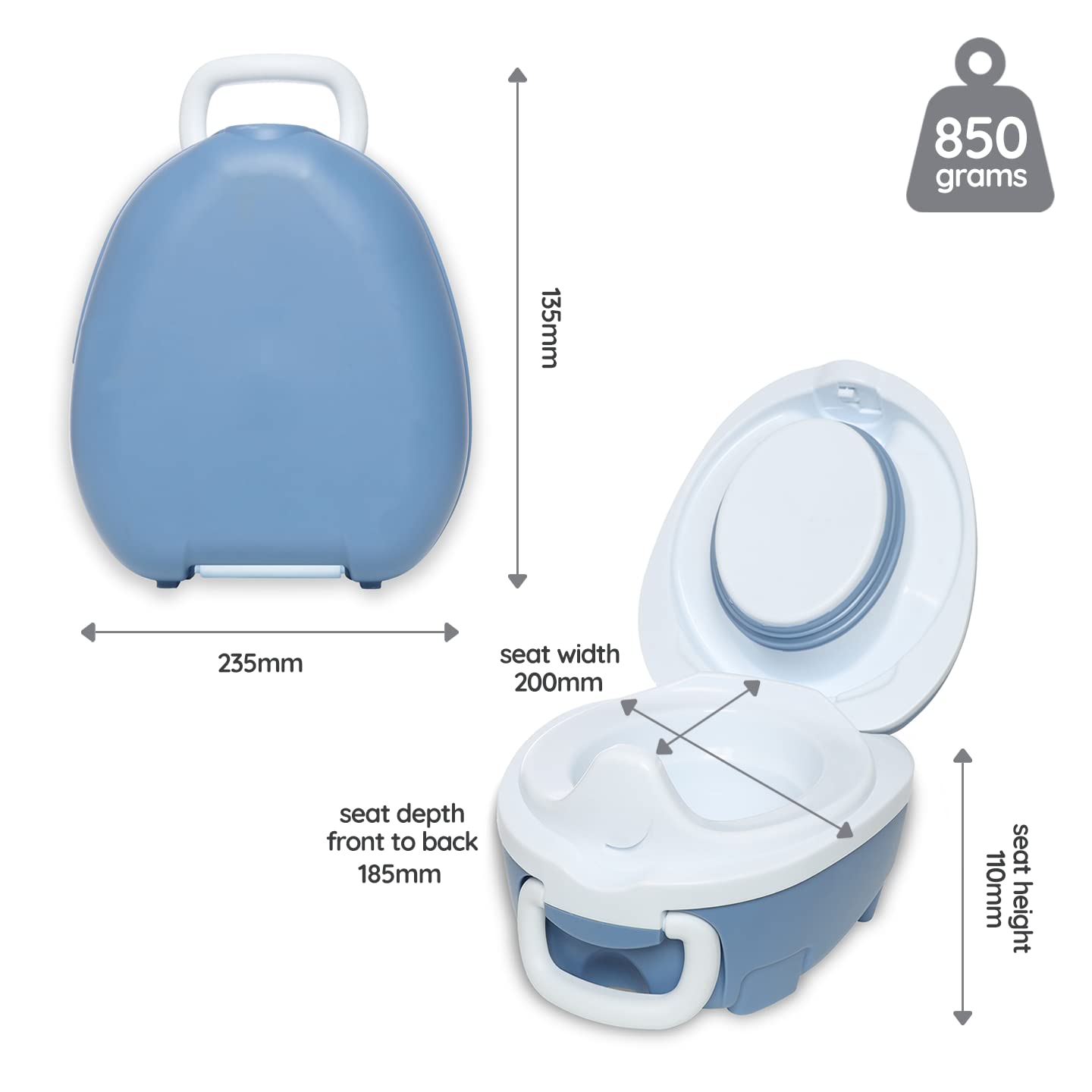 My Carry Potty - Travel Potty, Award-Winning Portable Toddler Toilet Seat for Kids to Take Everywhere (Blue Pastel) : Baby
