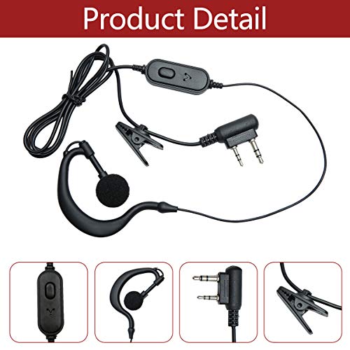 Image of BAOFENG Two Way Radio Earpiece Ham Radio K Port Headset | Walkie Talkie Headphone for UV-5R BF-F8HP PRO 5RM GM21 UV-5G Plus K5PLUS AR-152 UV-32 UV-17R BF-888S GM-15PRO UV-S9 Plus Etc (2Pack)