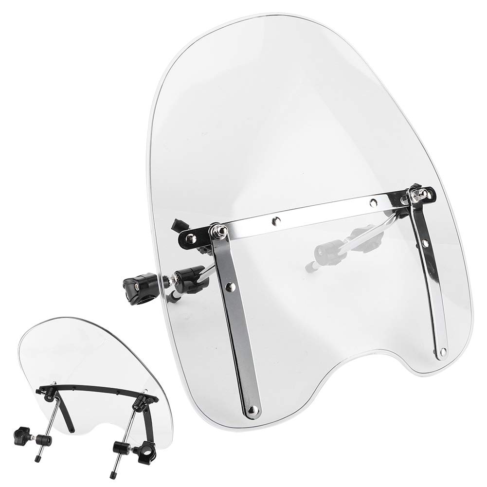 Parabrezza Universale per Moto Riduzione Dell'abbagliamento, Regolabile a 360°, Adatto per, Adatto per, Adatto per Piloti, ABS Come Mostrato Nell'immagine (Trasparente)