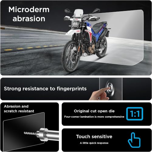 Image of [2 PACK] TEMPERED GLASS For Hero Xpulse 210 2026 Facelift || 4.3-inch Color TFT Display Protector For Top Model || Anti Scratch | Smudge & Water Resistant | 9H Hardness | Bubble Free Installation || Xpulse210 Digital Instrument Console Full Screen Guard Protective Accessory || [REAL GLASS. NOT PLASTIC]