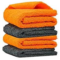 * 420GSM Microfiber Car Drying Towel Edgeless Superior Absorbency for Drying Cars, and Motorcycles – These microfibre car cloths have one side with long, soft, thick, fluffy fibers for exceptional buffing and to safely remove any loose particles, and...