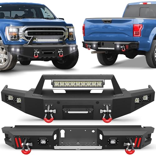 POFENZE 2021-2024 F150 Front Rear Bumper Set, Full Width